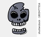 skull doodle color vector icon. ... | Shutterstock .eps vector #1803477316