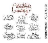 merry christmas brush lettering ... | Shutterstock .eps vector #713575810