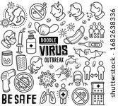 coronavirus outbreak doodle... | Shutterstock .eps vector #1682638336