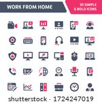 vector icons related to work... | Shutterstock .eps vector #1724247019