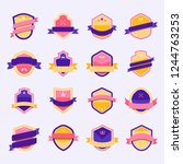 set of colorful shield icon... | Shutterstock .eps vector #1244763253
