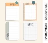 cute note papers vector set | Shutterstock .eps vector #1280597233