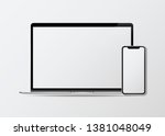 laptop and a mobile phone mockup | Shutterstock .eps vector #1381048049