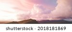 pink cloudy sky social banner | Shutterstock . vector #2018181869
