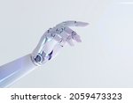 Cyborg hand finger pointing, technology of artificial intelligence