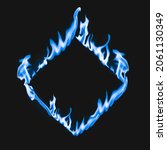 flame frame  blue square shape  ... | Shutterstock . vector #2061130349
