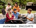 diverse exchange students... | Shutterstock . vector #2061214970