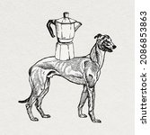 Vintage Greyhound Graphic With...