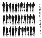 silhouette group of people... | Shutterstock .eps vector #210560710