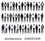 silhouette group of people... | Shutterstock .eps vector #244092349