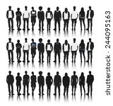 silhouettes of diverse people... | Shutterstock .eps vector #244095163
