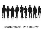 silhouettes of casual people in ... | Shutterstock .eps vector #245183899