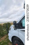 Small photo of LA ROCHELLE, FRANKREICH - NOVEMBER 16, 2022: With the mobile home on the trip from La Rochelle to Le Mon Saint Michelle