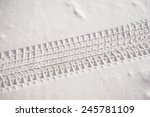 Car Track In Fresh Snow
