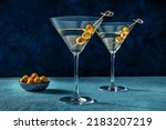 Martini  Two Glasses With Spicy ...