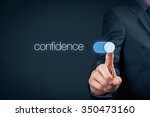 Small photo of Confidence improvement concept. Coach or mentor help to increase self-confidence. Businessman switch over confidence.