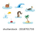 Collection Of Aquatic Vector...
