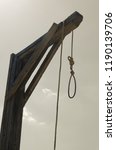 Small photo of detail of a gallows to execute the sentence to the condemned. Punishment method in the wild west