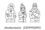cold weather cloth vector....