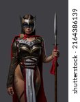 Portrait of woman warrior with...