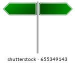 duplex blank green road sign | Shutterstock .eps vector #655349143