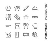 set of kitchen line icon design ... | Shutterstock .eps vector #1493500709
