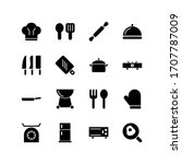 set of kitchen glyph icon... | Shutterstock .eps vector #1707787009