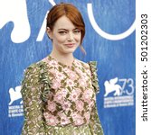 Small photo of VENICE, ITALY - AUGUST 31: Actress Emma Stone attends the photo-call of 'La La Land' during the 73rd Venice Film Festival on August 31, 2016 in Venice, Italy.