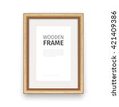 wooden rectangle frame maple.... | Shutterstock .eps vector #421409386