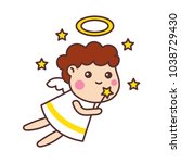 cute angels cartoon | Shutterstock .eps vector #1038729430