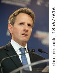 Small photo of PARIS, FRANCE - OCTOBER 15, 2011 : Timothy Geithner in french Ministry of economy during the G20 Finances in Paris.