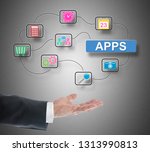 apps concept levitating above a ... | Shutterstock . vector #1313990813