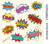 set of comic text  pop art... | Shutterstock .eps vector #198890603