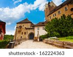 Gates of Loket castle. Little town located on the west of Czech Republic, Eastern Europe