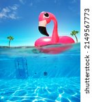 Inflatable flamingo rubber buoy ...
