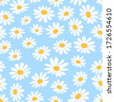 daisy flower seamless on blue... | Shutterstock .eps vector #1726554610