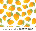 mangoes with green leaves... | Shutterstock .eps vector #1827205403