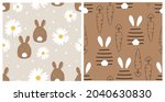 seamless pattern with rabbit... | Shutterstock .eps vector #2040630830