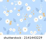 Seamless Pattern With Daisy...