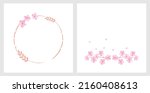 sakura flower  pink gold circle ... | Shutterstock .eps vector #2160408613