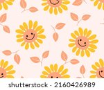 seamless pattern with sunflower ... | Shutterstock .eps vector #2160426989