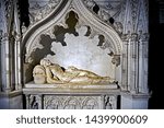 Small photo of Aix-les-Bains, Savoy/ France - October 27 2010: Hautecombe Abbey, Statue of Sibylle de Bauge