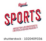 "sports" vintage 3d stylish... | Shutterstock .eps vector #1020409336