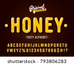 'honey' vintage sans serif ... | Shutterstock .eps vector #793806283