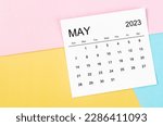 May 2023 Monthly calendar on beautiful background.