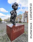 Small photo of Amsterdam/Netherlands/04.24.2016. Monument in Amsterdam to the Danish writer Eduard Douwes Dekker better known by his pen name Multatuli