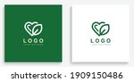Heart Leaf Icon Symbol Logo....