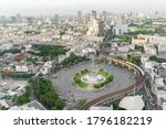 Bangkok, Thailand - Aug 08, 2020: Thailand victory monument,  main traffic for road in Bangkok, central Bangkok Thailand