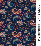 seamless paisley pattern in... | Shutterstock .eps vector #349132076