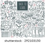 back to school doodle set.... | Shutterstock .eps vector #292103150
